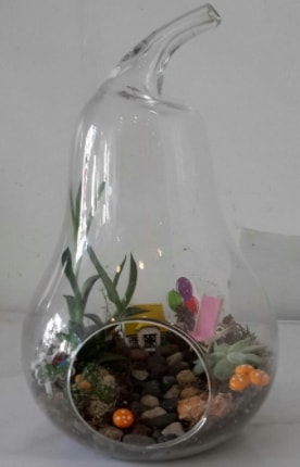Orta boy cam armut terrarium  zmir ieki cicekciler , cicek siparisi 